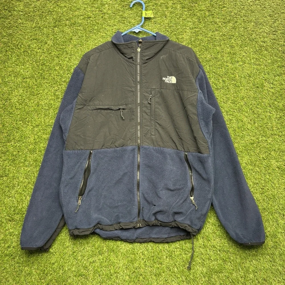 The North Face Fleece Denali Jacket Mens Large Zip Up Outdoor Travel Zip Pockets
